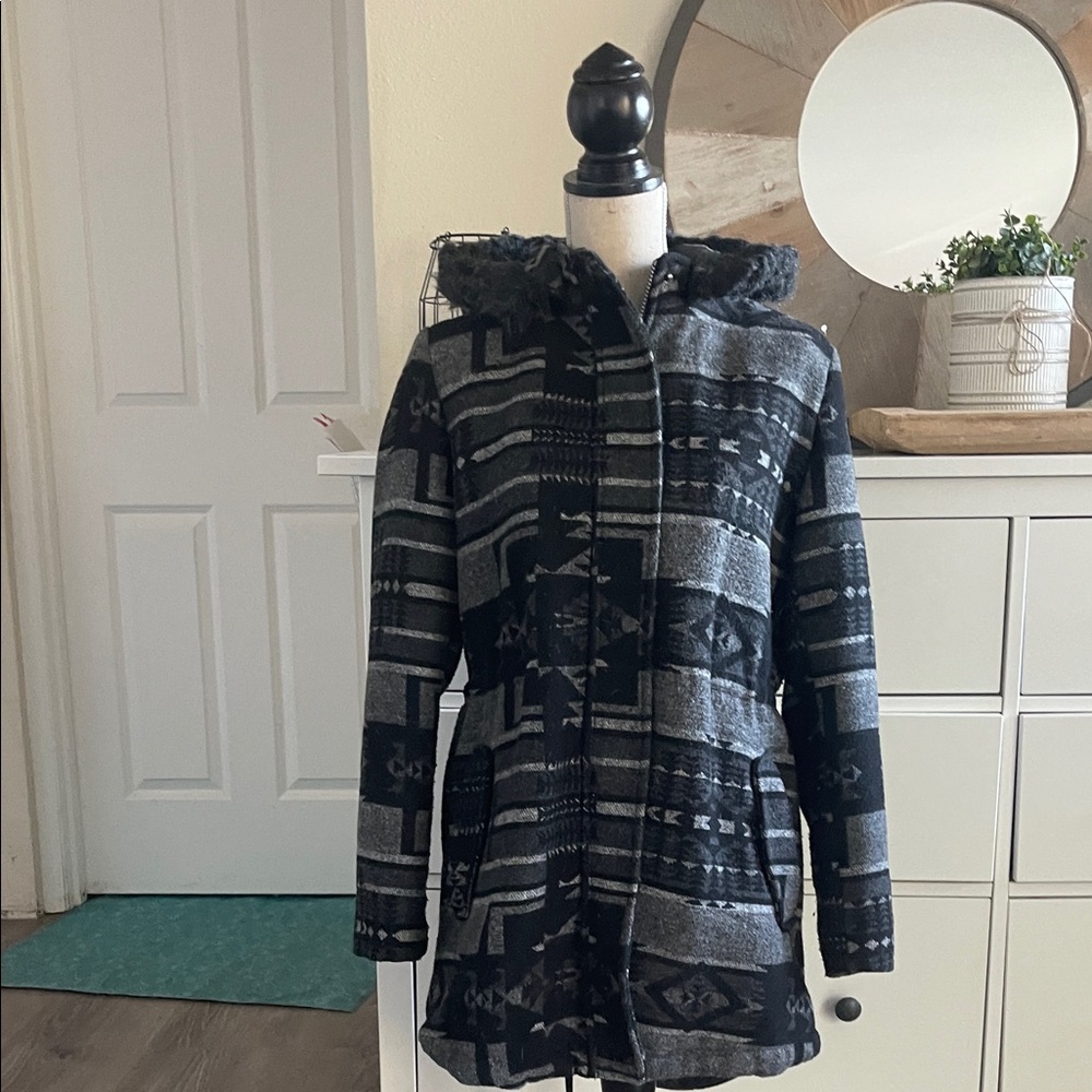 Mossimo Supply Co. Women's Patterned Utility Jacket - Black and Gray